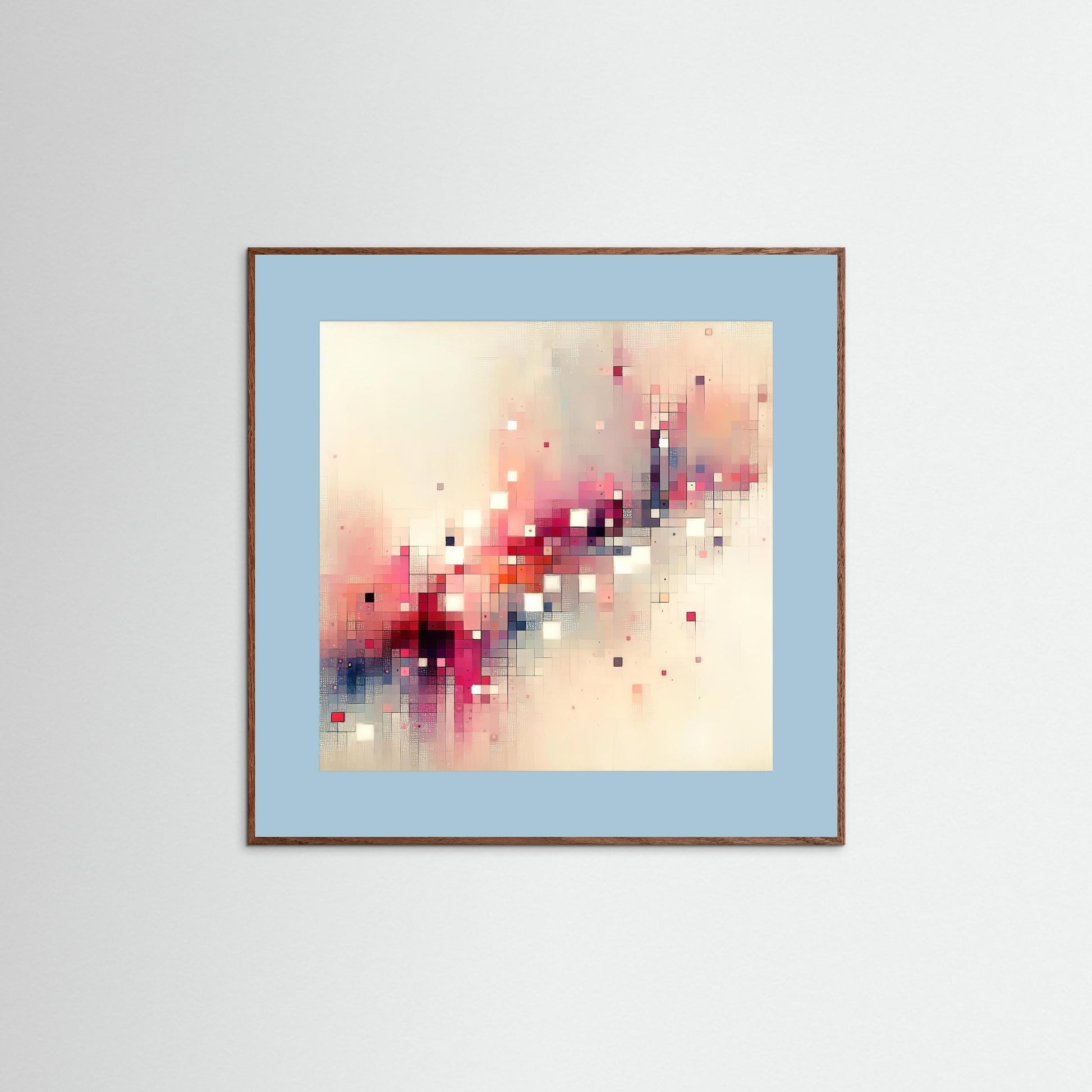 Pixel Drift- Fragments of Light Study in Digital Abstraction Art Print