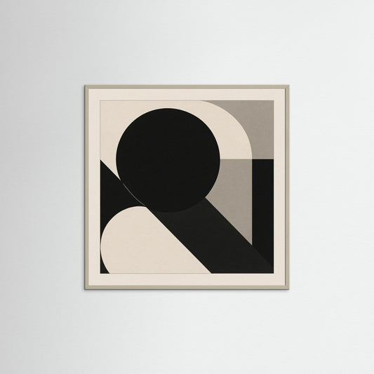 Eclipse Geometry - Minimalist Geometric Abstraction Art Print / Bauhaus-inspired Design