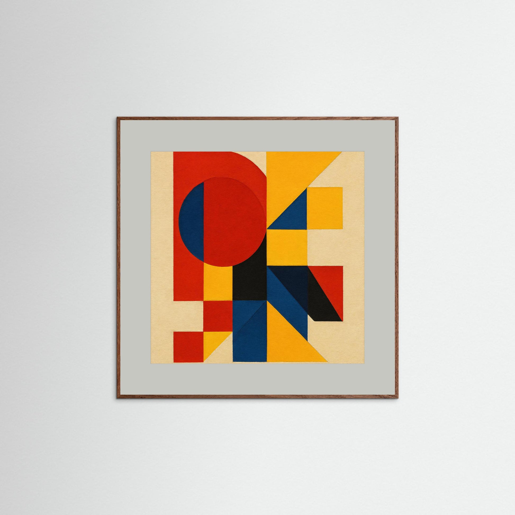 Primary Construct - Bauhaus Echoes Study in a Geometric Abstraction Art Print