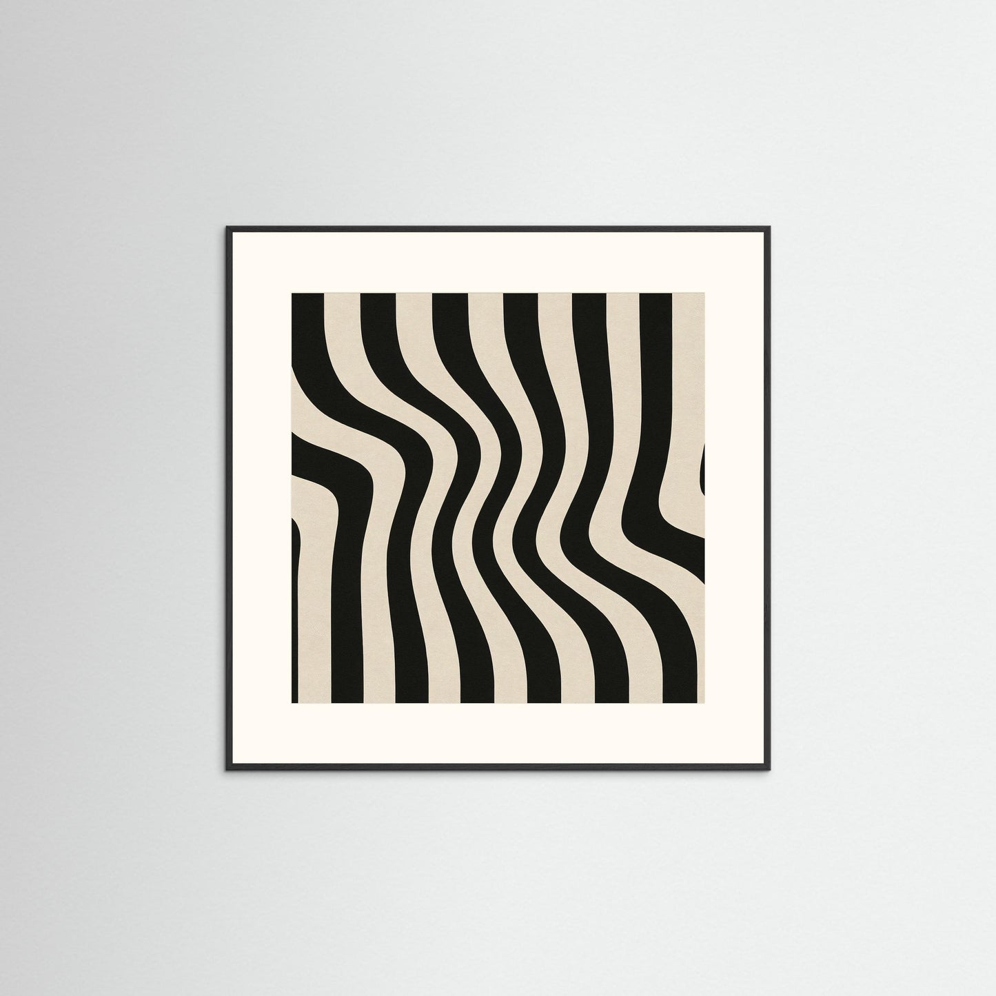 Monochrome Current - Op Art Wave Stripes