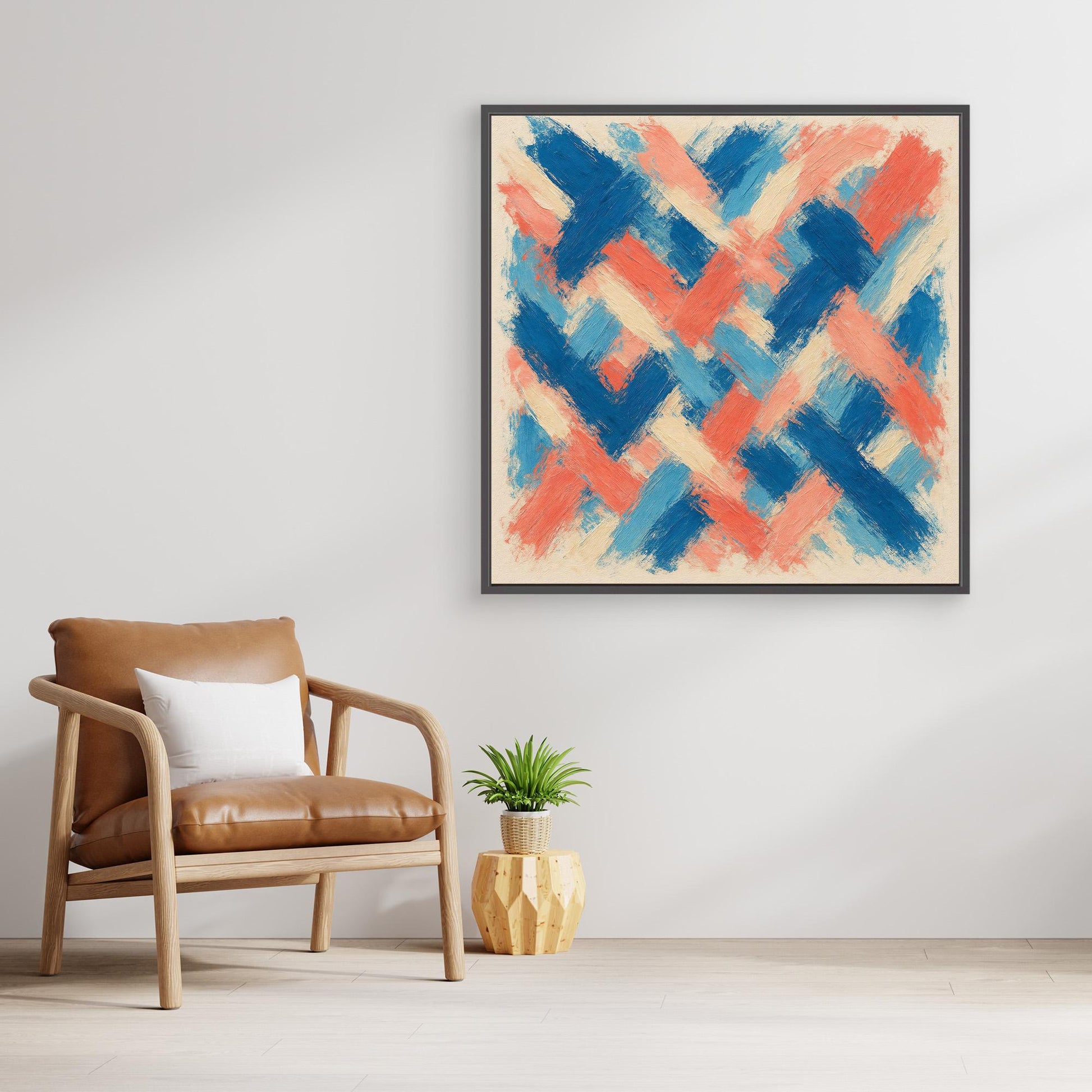 Tideweave - Coral & Blue Brushstroke Field