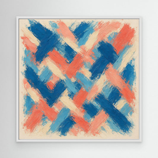 Tideweave - Coral & Blue Brushstroke Field