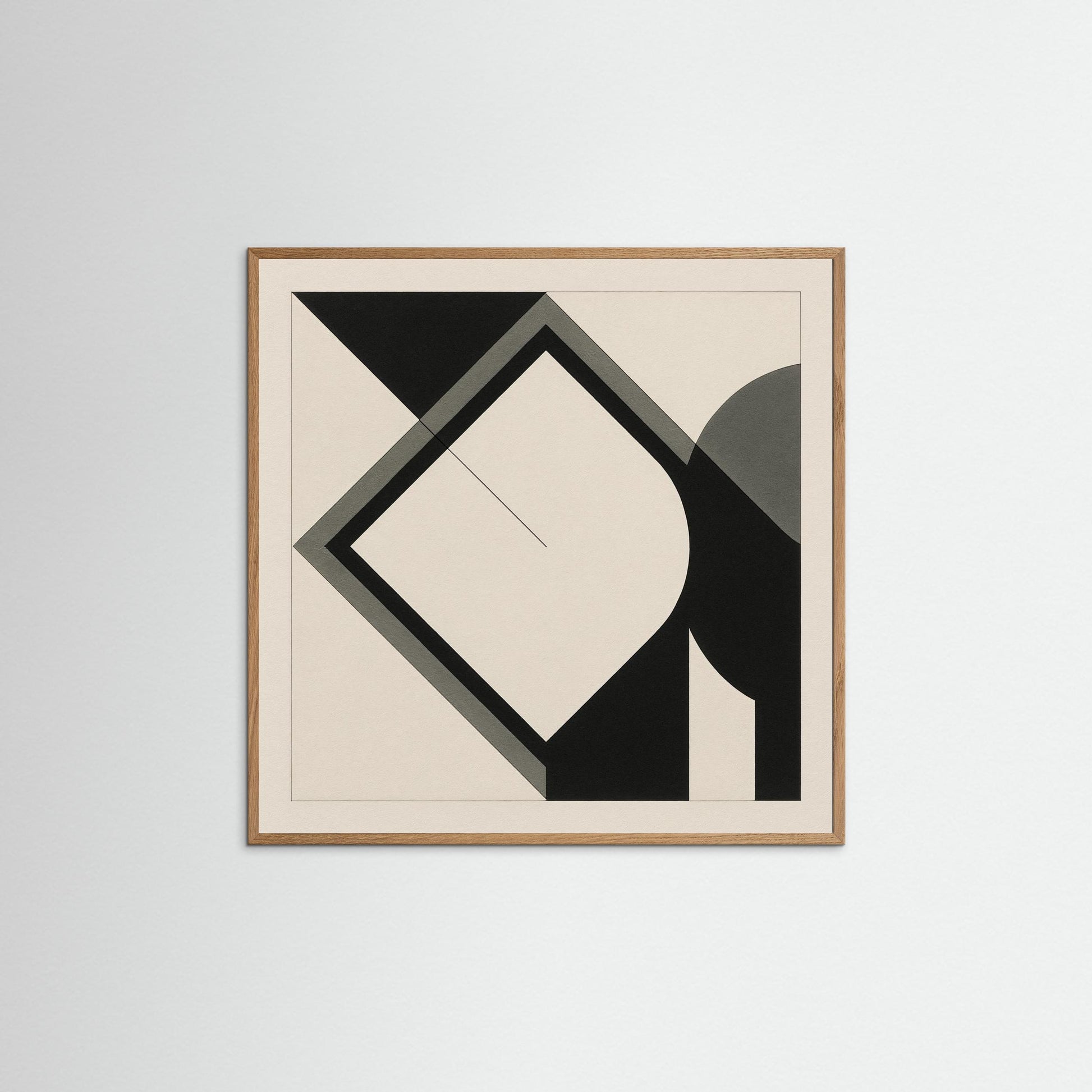Monochrome Balance - Constructivist / Modernist Geometry Minimalist Abstract Art Print