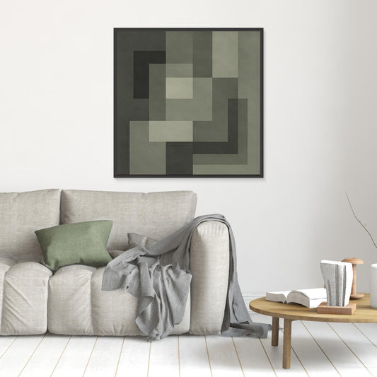 Graphite Interlock - Monochrome Geometric Composition