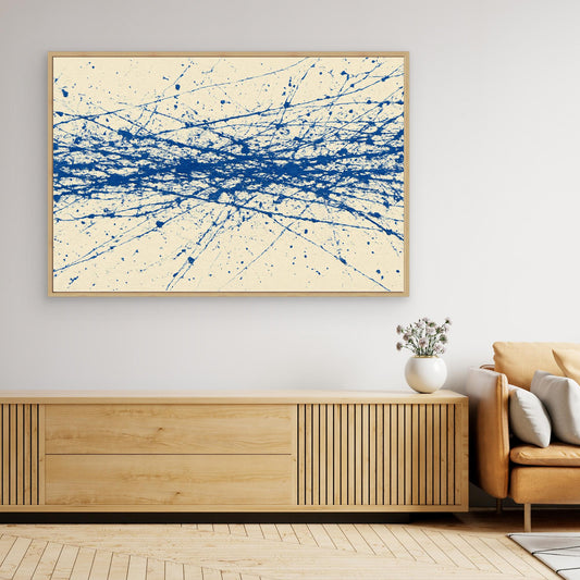 Cobalt Crosswind - Linear Action Painting Art Print