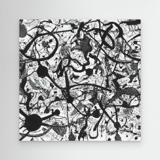 Monochrome Unleashed — Action Painting Inspired Art Print