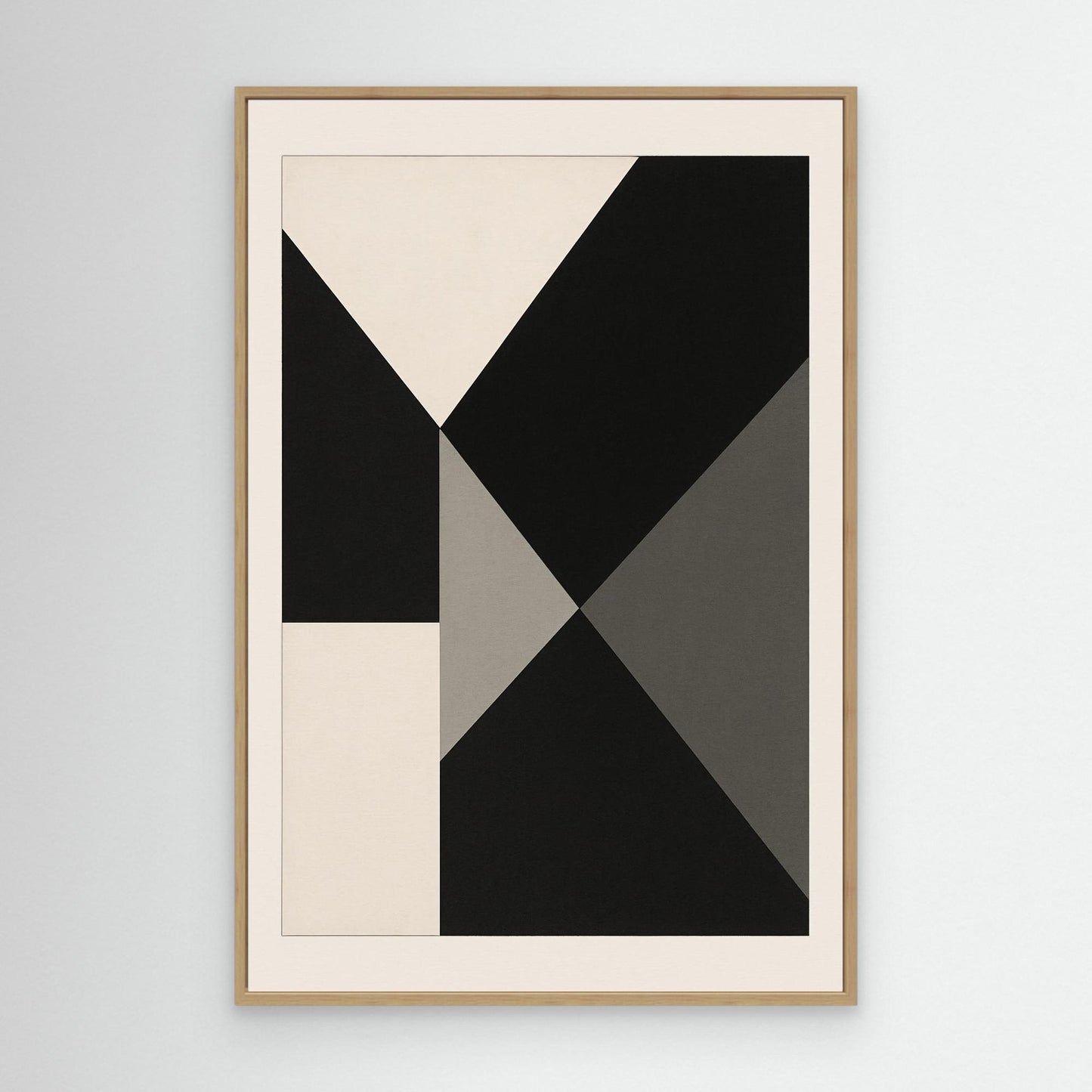 Axial Convergence - Monochrome Geometric Abstract Composition