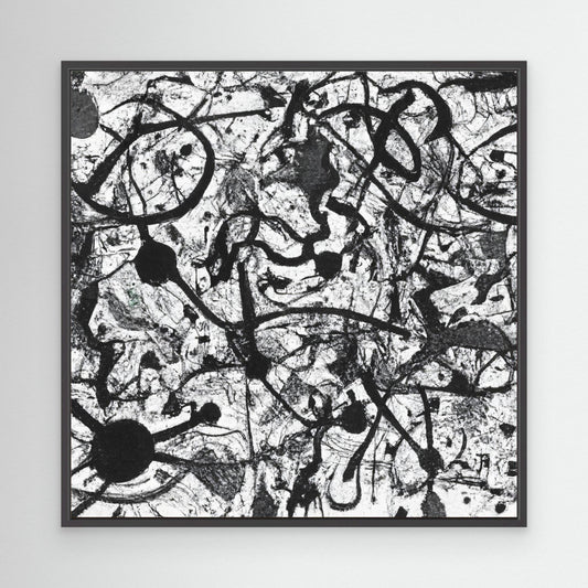 Monochrome Unleashed — Action Painting Inspired Art Print