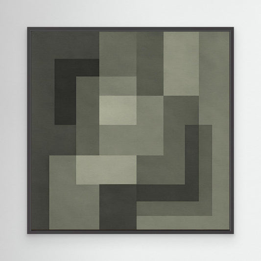 Graphite Interlock - Monochrome Geometric Composition