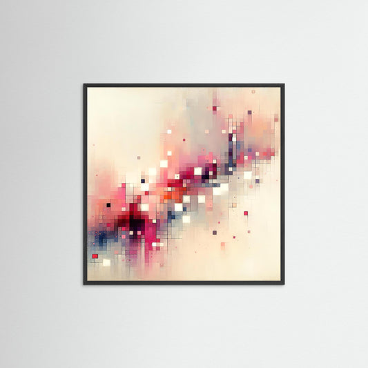 Pixel Drift- Fragments of Light Study in Digital Abstraction Art Print