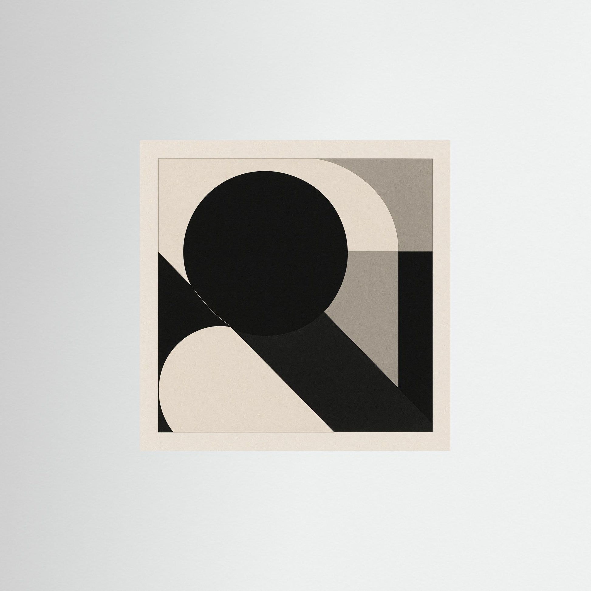 Eclipse Geometry - Minimalist Geometric Abstraction Art Print / Bauhaus-inspired Design