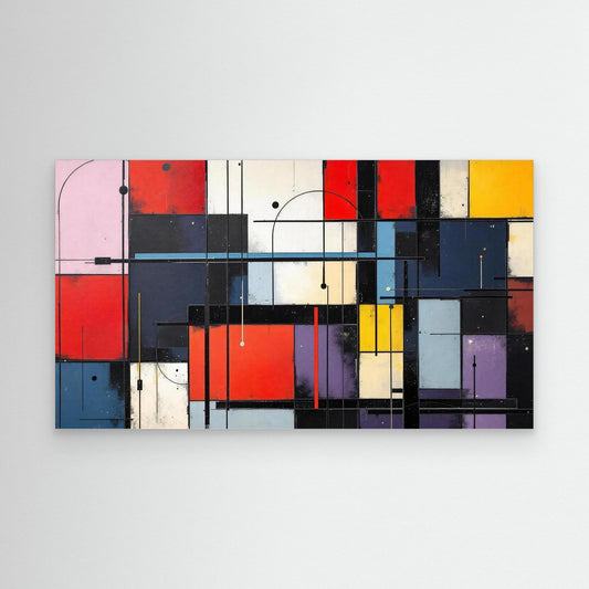 Urban Cadence - Hard-Edge Abstraction Art Print, Modern Geometric Composition