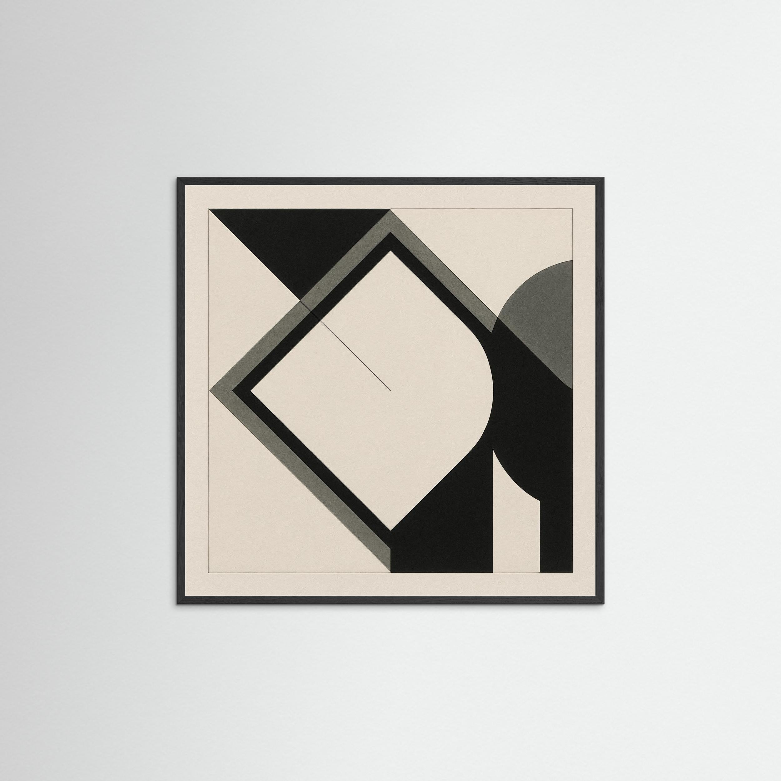 Monochrome Balance - Constructivist / Modernist Geometry Minimalist Abstract Art Print