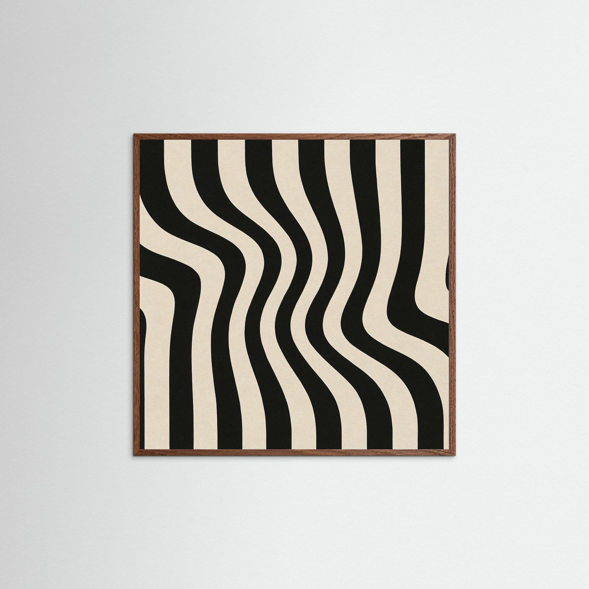 Monochrome Current - Op Art Wave Stripes