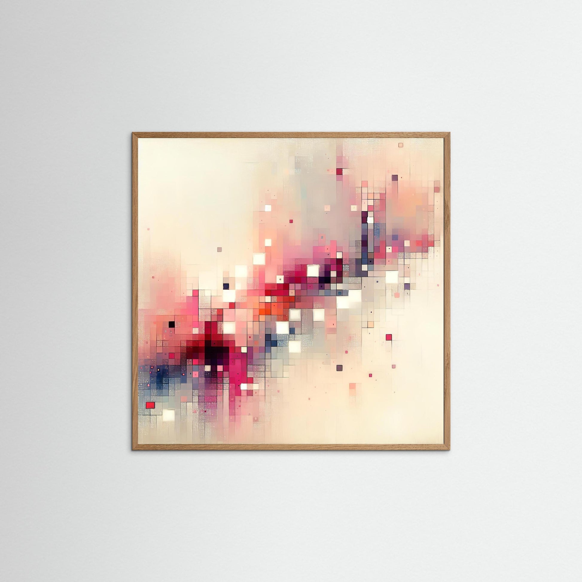 Pixel Drift- Fragments of Light Study in Digital Abstraction Art Print