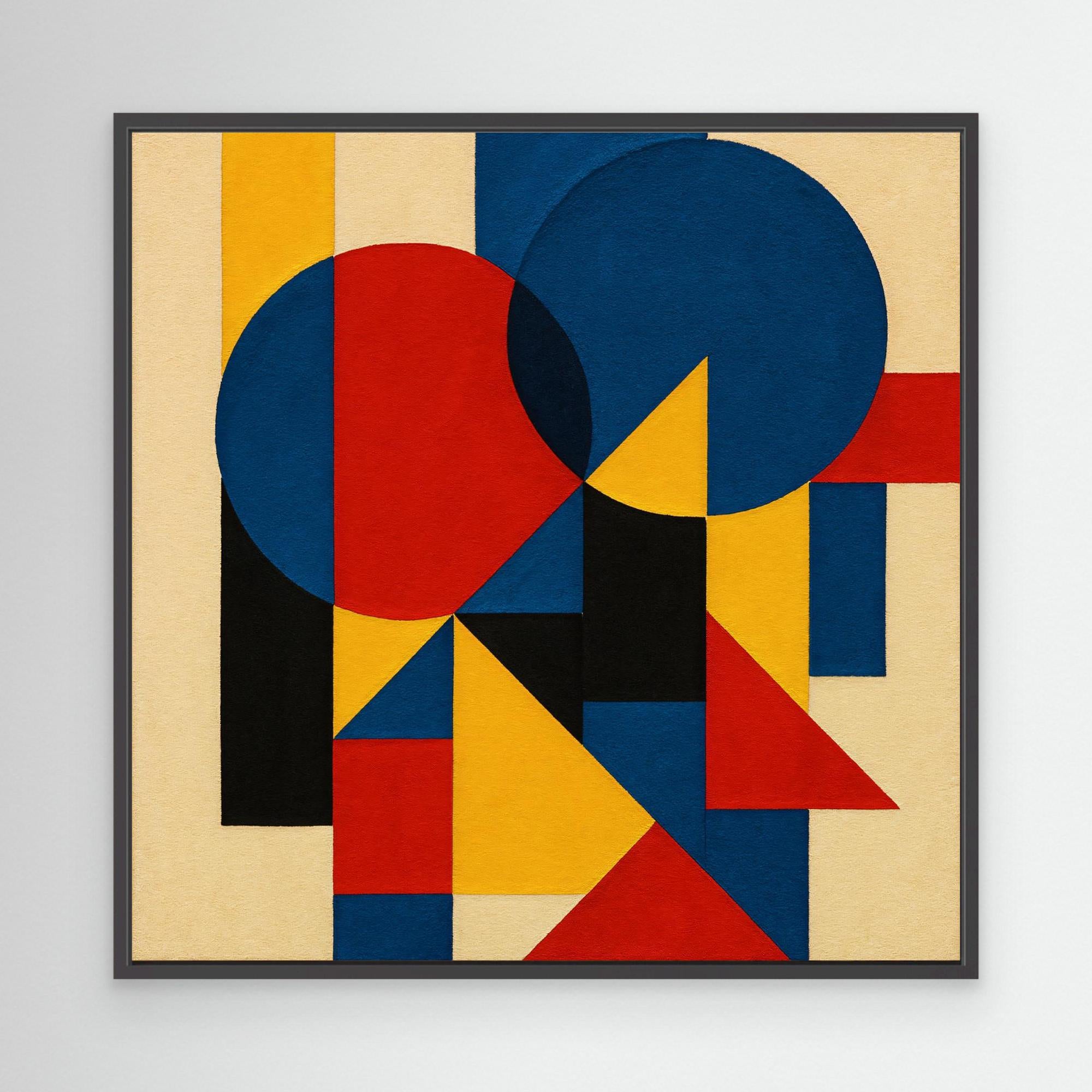 Primary Pulse - A signature geometric abstraction work with bauhaus echoes gestures