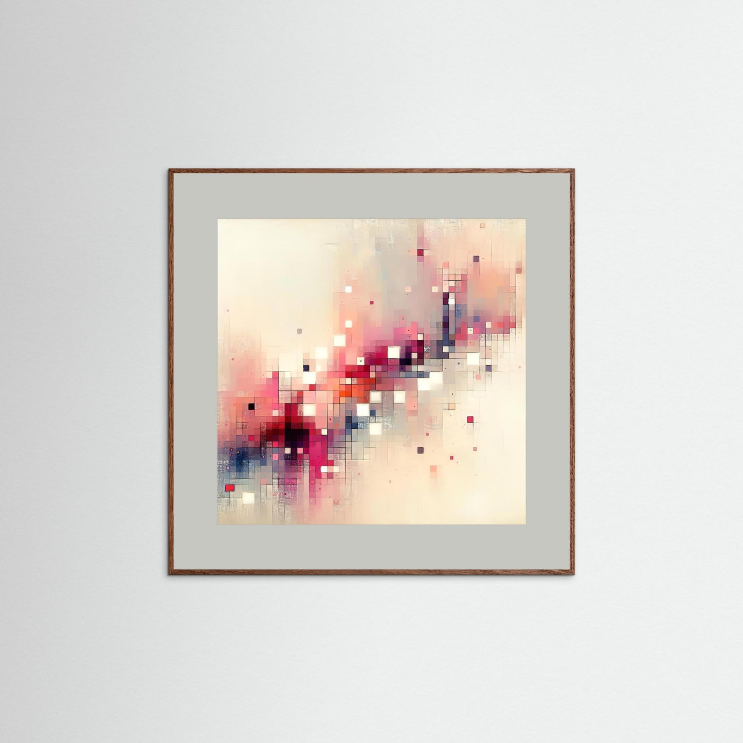 Pixel Drift- Fragments of Light Study in Digital Abstraction Art Print