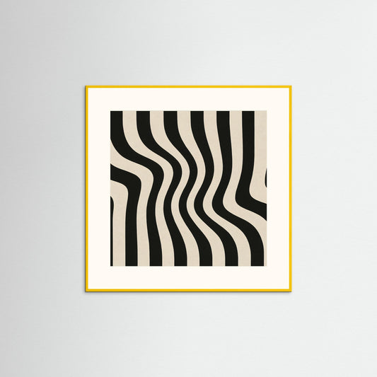 Monochrome Current - Op Art Wave Stripes